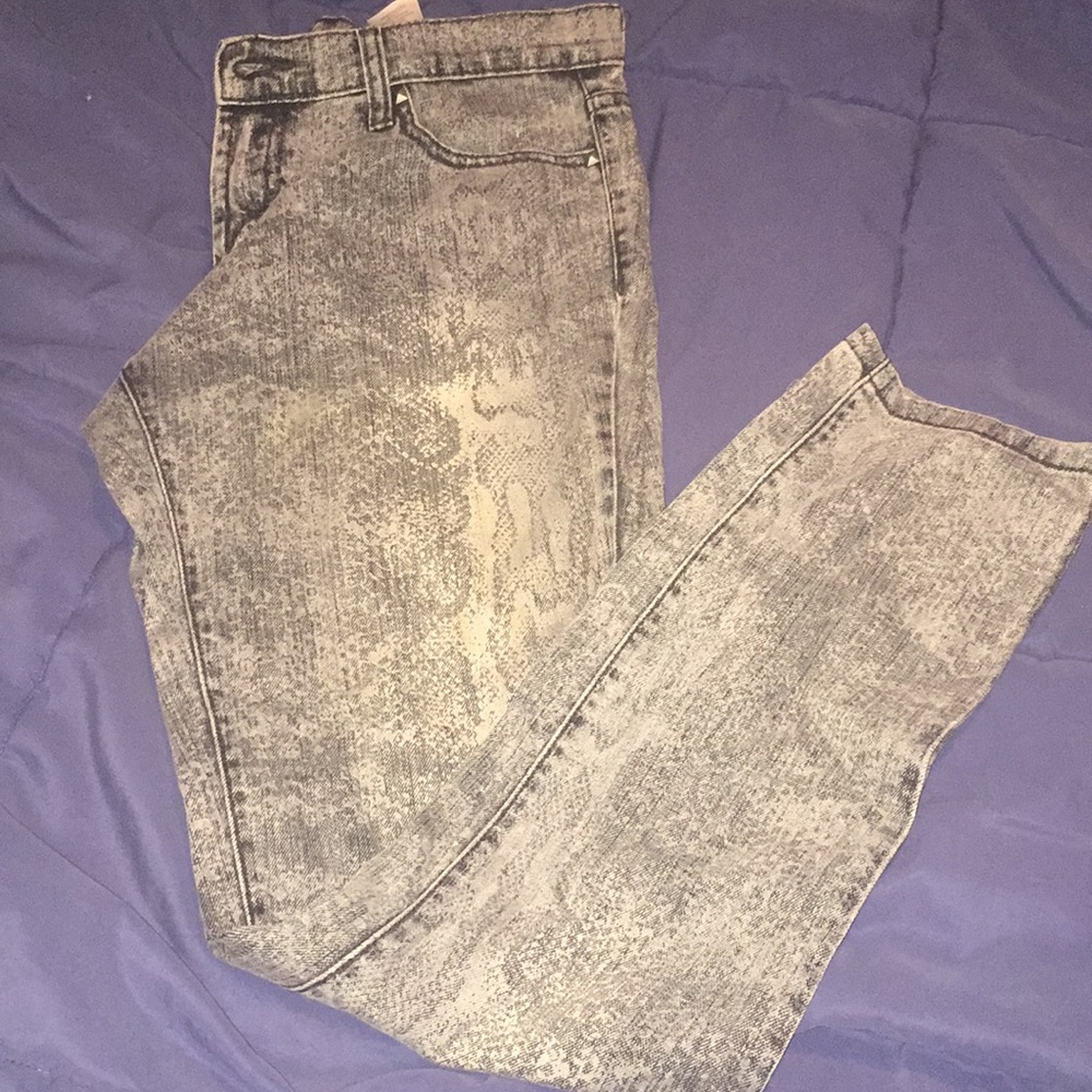 Abbey dawn rare snakeskin straight leg jean